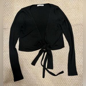 Reformation tie front long sleeve top